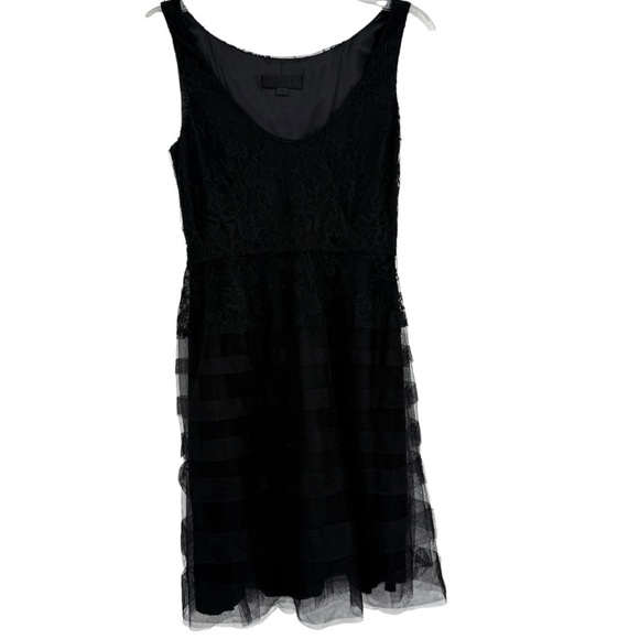 jill stuart Black Floral lace Tank dress size 2 Sleeveless Mesh Skirt Lined - Picture 1 of 9